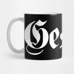 Geseke written with gothic font Mug